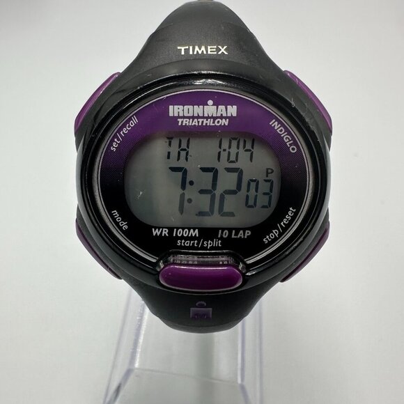 3/$30 Timex Ironman Triathlon Digital Watch Women Black Purple Water Resistant - Picture 2 of 15